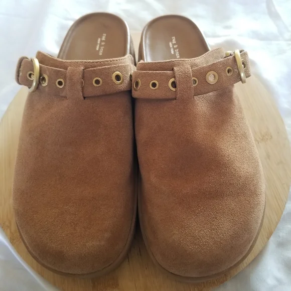 Rag & Bone | Geo Suede Buckle Platform Mules - Picture 4 of 12